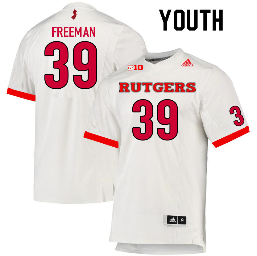 Youth #39 Nyjon Freeman Rutgers Scarlet Knights College Football Jerseys Sale-White - Click Image to Close